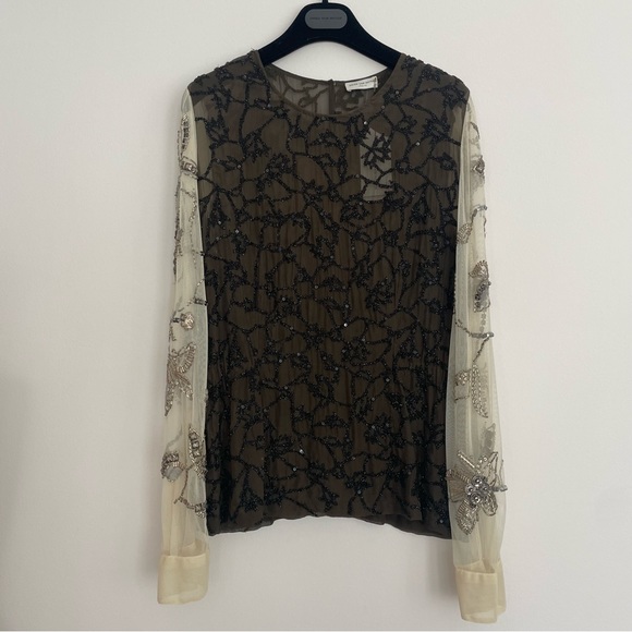 Dries Van Noten Beaded Silk Top - Picture 14 of 15